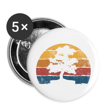 Bonsai Tree Vintage - Buttons large 2.2'' (5-pack) - white