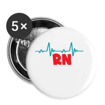 Earned It Nurse Shirt Registered Nurse Stethoscope - Buttons large 2.2'' (5-pack) - white