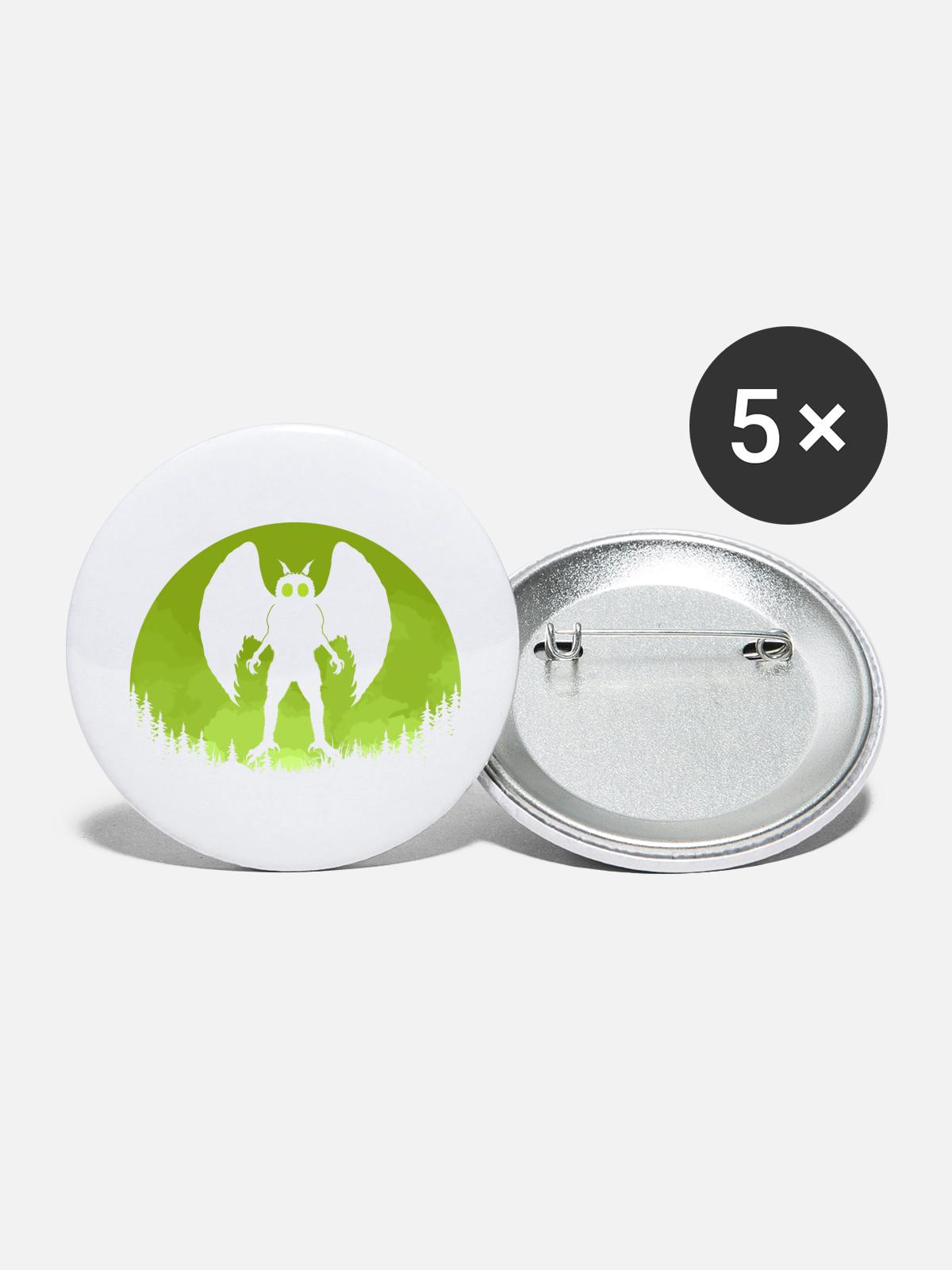 Mothman Moon - Buttons large 2.2'' (5-pack) - white