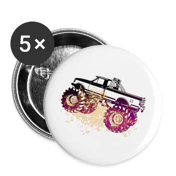 Truck with mud - Buttons large 2.2'' (5-pack) - white