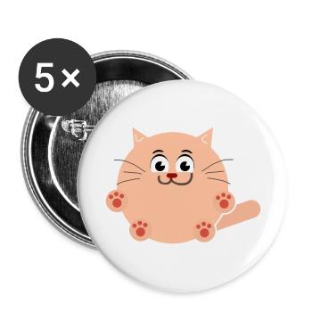 Cute cat blue - Buttons large 2.2'' (5-pack) - white