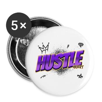Hustle boy - Buttons large 2.2'' (5-pack) - white