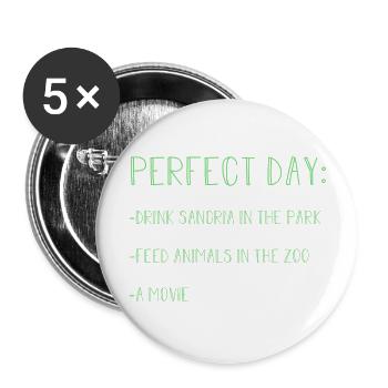 Perfect Day green summer red - Buttons large 2.2'' (5-pack) - white