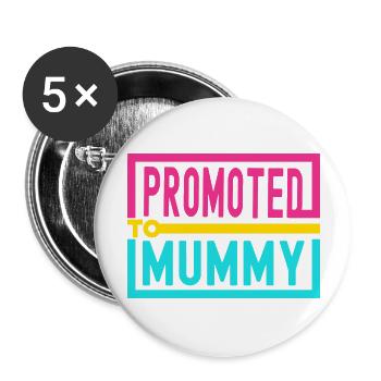 Promoted To Mummy 2023 - Buttons large 2.2'' (5-pack) - white