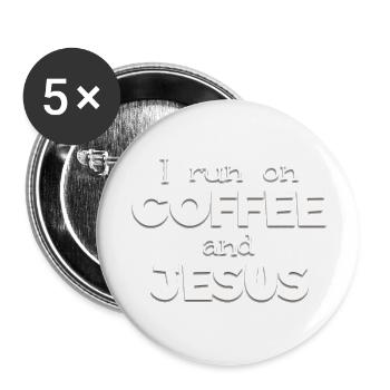 Coffee And Jesus - Buttons large 2.2'' (5-pack) - white