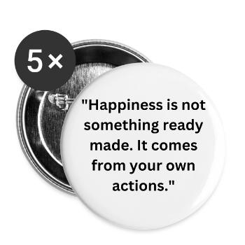 Happiness - Buttons large 2.2'' (5-pack) - white