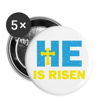 He Is Risen Christian Religious Easter Spiritual - Buttons large 2.2'' (5-pack) - white