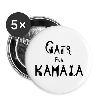Cats for Kamala - Buttons large 2.2'' (5-pack) - white