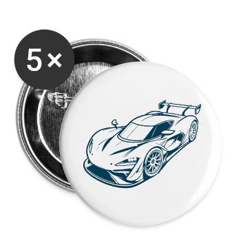 Futuristic Racecar Sketch - Buttons large 2.2'' (5-pack) - white