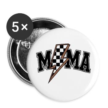 Mama Lightning Bolt - Buttons large 2.2'' (5-pack) - white