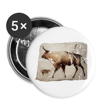 prehistoric cattle cave painting - Buttons large 2.2'' (5-pack) - white