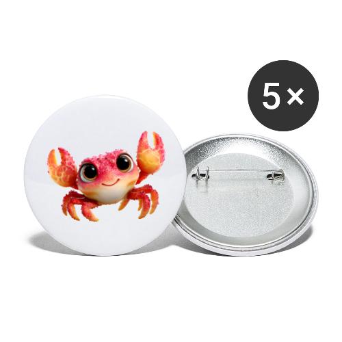 Cheerful Red Baby Crab Character - Buttons large 2.2'' (5-pack)