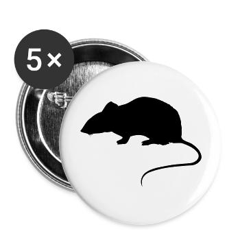 Rat - Buttons large 2.2'' (5-pack) - white