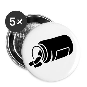 Pills Bottle - Buttons large 2.2'' (5-pack) - white