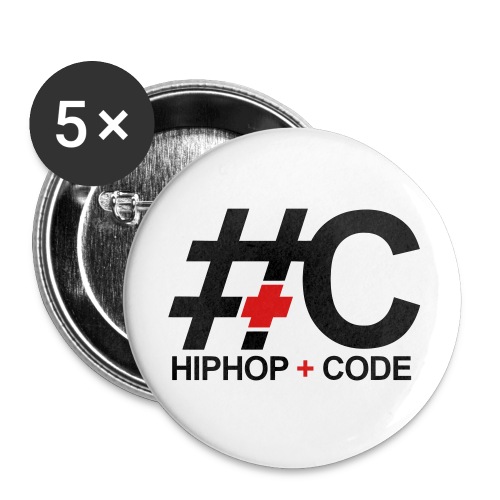 hiphopandcode-logo-2color - Buttons large 2.2'' (5-pack)
