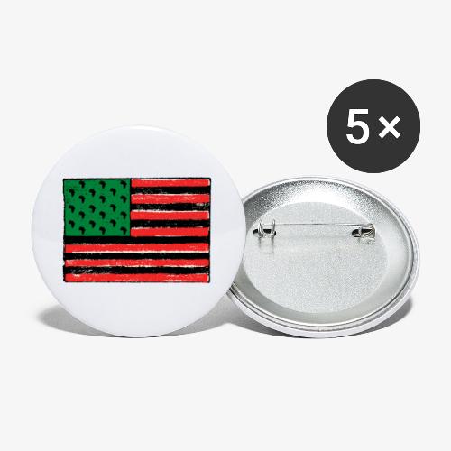 Red Green Black Flag - Buttons large 2.2'' (5-pack)
