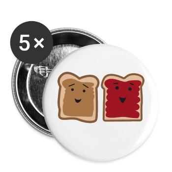 Peanut Butter and Jelly - Buttons large 2.2'' (5-pack) - white