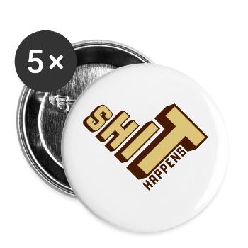 Shit happens pile make - Buttons large 2.2'' (5-pack) - white