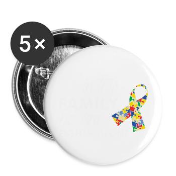 In This Family No One Fights Alone T-Shirt - Buttons large 2.2'' (5-pack) - white