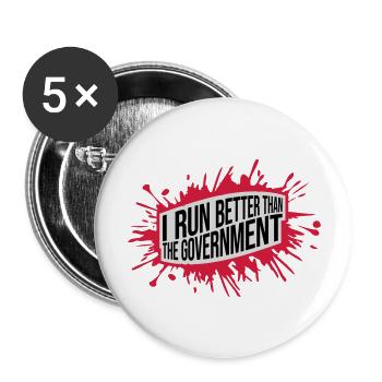 run better than government - Buttons large 2.2'' (5-pack) - white