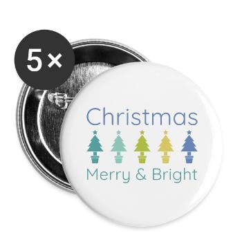 Christmas Merry and Bright - Buttons large 2.2'' (5-pack) - white