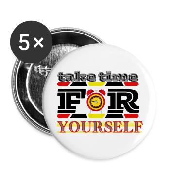 take time - Buttons large 2.2'' (5-pack) - white