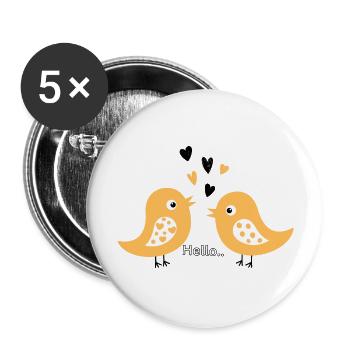 Hello - Buttons large 2.2'' (5-pack) - white