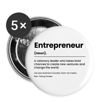 Entrepreneur job Definition - Buttons large 2.2'' (5-pack) - white