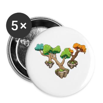Bonsai Japanese Tree - Buttons large 2.2'' (5-pack) - white