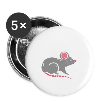 Rat Mom - Buttons large 2.2'' (5-pack) - white