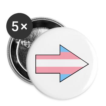 Trans Right Pride Flag Arrow - Buttons large 2.2'' (5-pack) - white