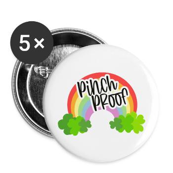 St Pattys Day Kids Rainbow Pinch Proof - Buttons large 2.2'' (5-pack) - white
