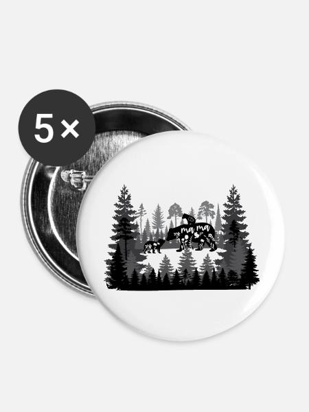 Mama Bear - Buttons large 2.2'' (5-pack) - white
