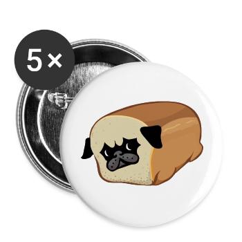 Time for a loaf check Pug - Buttons large 2.2'' (5-pack) - white