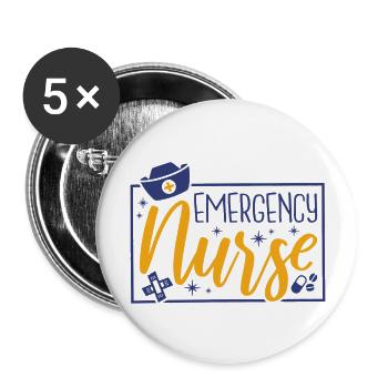 Emergency Nurse ER Room and Hospital Nurse 2 - Buttons large 2.2'' (5-pack) - white