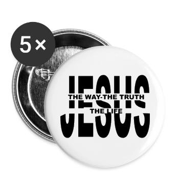 jesus - Buttons large 2.2'' (5-pack) - white
