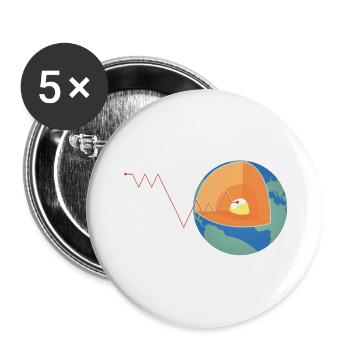 Earth Core An Open Earth Illustration With The - Buttons large 2.2'' (5-pack) - white