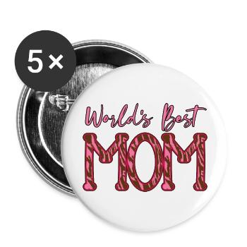 World s Best Mom For Mother For Mom Birthday For - Buttons large 2.2'' (5-pack) - white