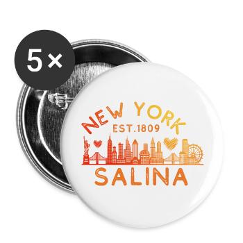 Salina New York Established 1809 Home Town - Buttons large 2.2'' (5-pack) - white