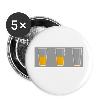 Optimist Funny Beer Quote Alcohol Drinking Booze - Buttons large 2.2'' (5-pack) - white