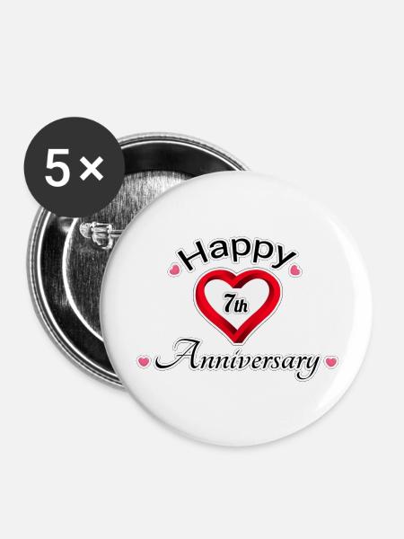anniversary7th - Buttons large 2.2'' (5-pack) - white