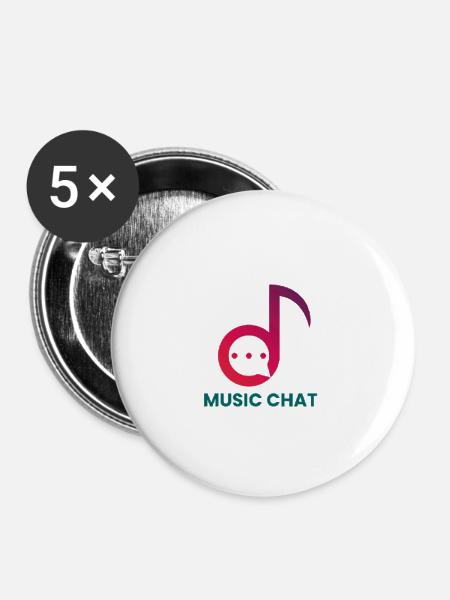 Music chat - Buttons large 2.2'' (5-pack) - white