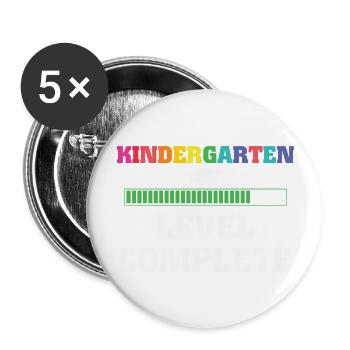 Kindergarten level complete Graduation - Buttons large 2.2'' (5-pack) - white