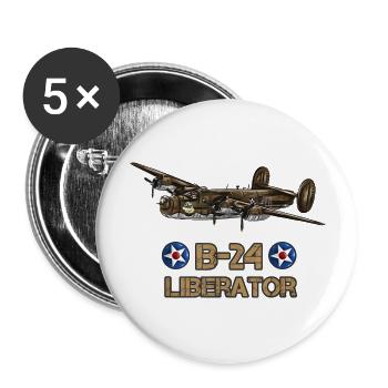 Aviation Liberator American Heavy Bomber - Buttons large 2.2'' (5-pack) - white