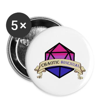Chaotic Bi Dice - Buttons large 2.2'' (5-pack) - white