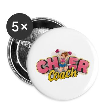 Cheerleading a Sport Tumbles and Lifts Spirits - Buttons large 2.2'' (5-pack) - white