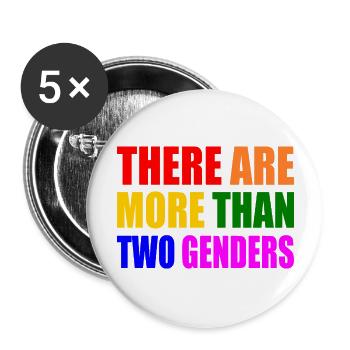 there are more than two genders - Buttons large 2.2'' (5-pack) - white