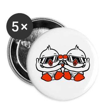 2 Birds Baby Child Rattle Diaper Sunglasses Peace - Buttons large 2.2'' (5-pack) - white