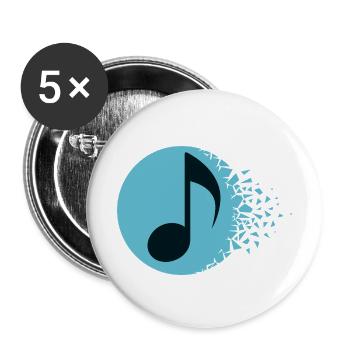 Abstract Sound Burst - Buttons large 2.2'' (5-pack) - white