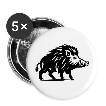 Wild Boar Hog Razorback Design - Buttons large 2.2'' (5-pack) - white